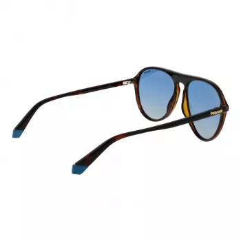 Occhiali da sole Polaroid PLD6225S57086 uomo rettangolari - montatura havana, lenti grigie polarizzate