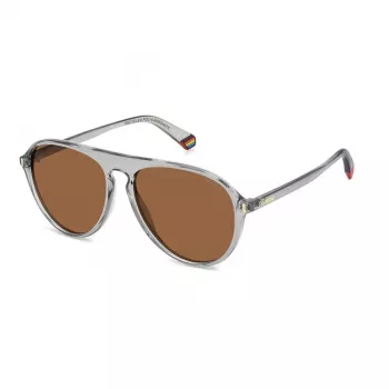 Polaroid PLD6225SKB7 Occhiali da sole Uomo Rettangolari Polarizzati - Montatura Nera Lenti Grigie