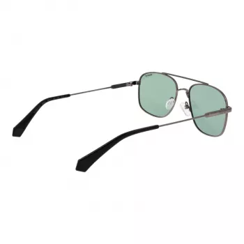 POLAROID PLD6235SX56AS Occhiali da sole quadrati polarizzati uomo - Nero opaco/Grigio
