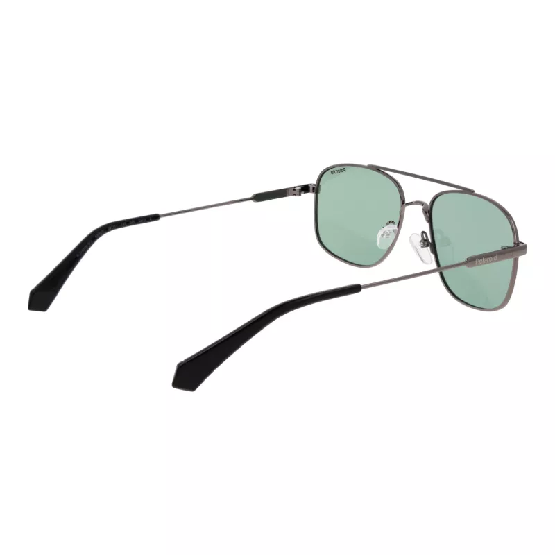 POLAROID PLD6235SX56AS Occhiali da sole quadrati polarizzati uomo - Nero opaco/Grigio
