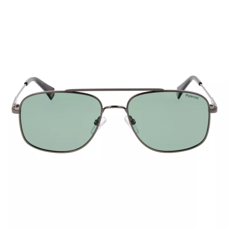 POLAROID PLD6235SX56AS Occhiali da sole quadrati polarizzati uomo - Nero opaco/Grigio