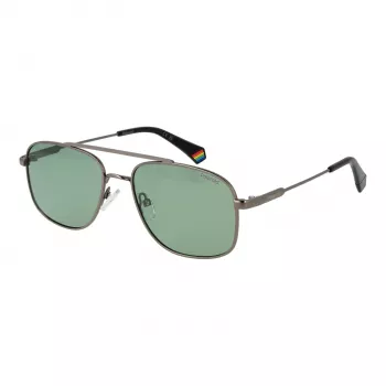 POLAROID PLD6235SX56AS Occhiali da sole quadrati polarizzati uomo - Nero opaco/Grigio