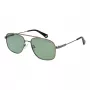 POLAROID PLD6235SX56AS Occhiali da sole quadrati polarizzati uomo - Nero opaco/Grigio