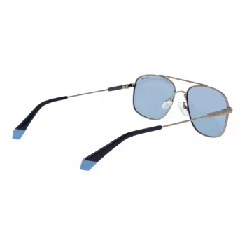 Polaroid PLD6235SX56V8 Occhiali da sole uomo polarizzati squadrati montatura grigia lenti grigie 56mm