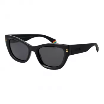 POLAROID PLD6237SX5280 Occhiali da sole donna polarizzati - montatura nera, lenti grigie, 52mm
