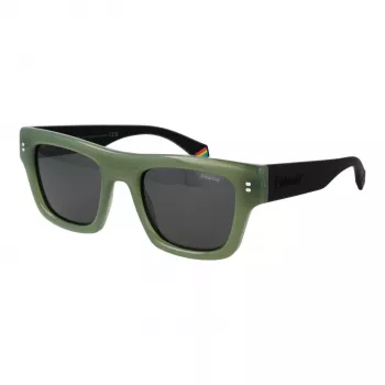 Polaroid PLD6238SX511E Occhiali da sole uomo rettangolari nero opaco con lenti grigie polarizzanti TAC UV400