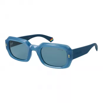 Polaroid PLD6239SX51MV Occhiali da sole rettangolari unisex - montatura nera lenti grigie 51mm