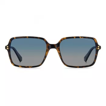 POLAROID PLD6247S086 Occhiali da sole rettangolari uomo Havana con lenti verdi polarizzate