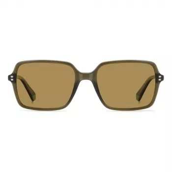 Polaroid PLD6247S09Q Occhiali da sole rettangolari polarizzati uomo - montatura nera lenti grigie 56 mm