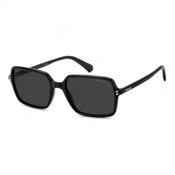 Occhiali da sole Polaroid PLD6247S807 uomo rettangolari - montatura nera lenti grigie polarizzate 56mm
