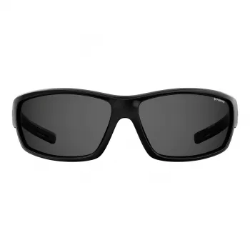 POLAROID PLD7029S807 Occhiali da sole unisex sportivi - Lenti polarizzate grigie - Montatura nera