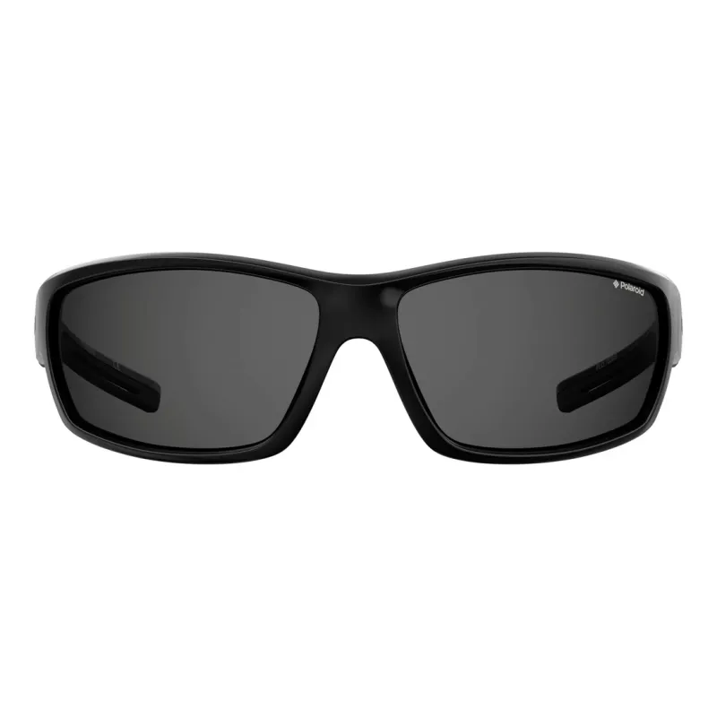 POLAROID PLD7029S807 Occhiali da sole unisex sportivi - Lenti polarizzate grigie - Montatura nera