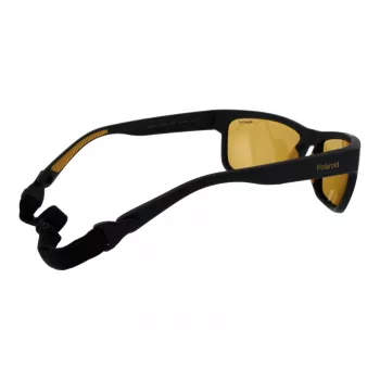 Polaroid PLD7031S59PGC occhiali da sole sportivi uomo - montatura nera, lenti grigie polarizzate, 59 mm