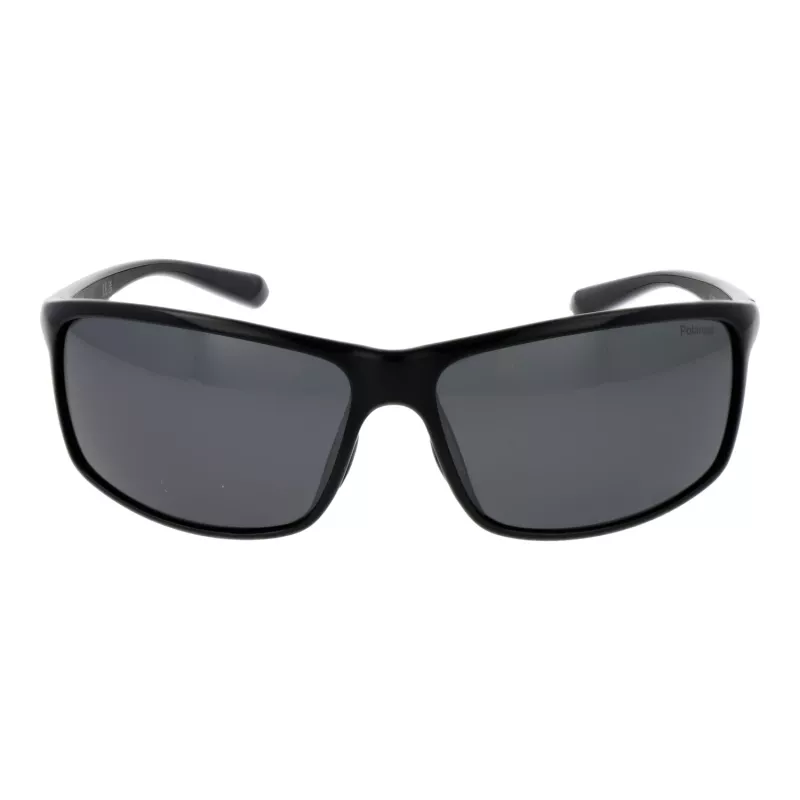 Polaroid PLD7036S63807 Occhiali da sole unisex rettangolari - montatura nera lenti grigie