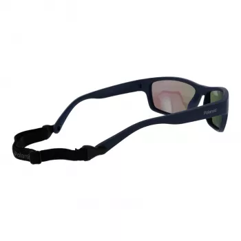 Polaroid PLD7037S60PJP Occhiali da sole rettangolari unisex - Montatura nera lenti grigie 60mm