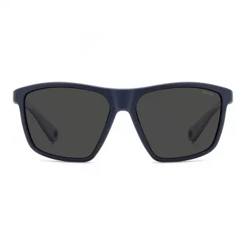 POLAROID PLD7040SFLL Occhiali da sole uomo - montatura nera, lenti grigie polarizzate, 59 mm