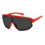 Polaroid PLD7047S0Z3 Occhiali da sole unisex rettangolari - montatura nera, lenti grigie, 99 mm