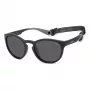 Polaroid PLD7050S003 Occhiali da sole rettangolari unisex - montatura nera, lenti grigie polarizzate
