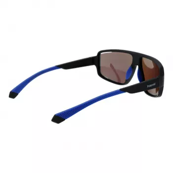 Occhiali da sole Polaroid PLD7054S610VK uomo rettangolari polarizzati - montatura nera lenti grigie 61mm