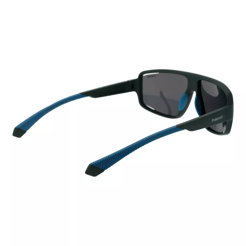 Polaroid PLD7054S61DLD Occhiali da sole uomo rettangolari - Montatura nera lenti grigie