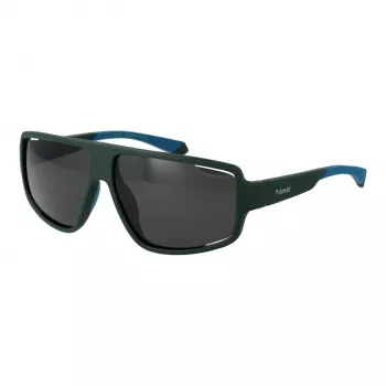 Polaroid PLD7054S61DLD Occhiali da sole uomo rettangolari - Montatura nera lenti grigie