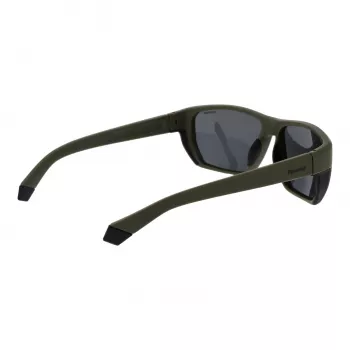 POLAROID PLD7057S60DLD Uomo Occhiali da sole rettangolari - montatura grigio scuro, lenti grigie polarizzate