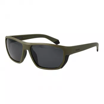 POLAROID PLD7057S60DLD Uomo Occhiali da sole rettangolari - montatura grigio scuro, lenti grigie polarizzate