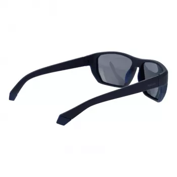 Polaroid PLD7057S60FLL Occhiali da sole rettangolari polarizzati uomo - montatura nera lenti grigie