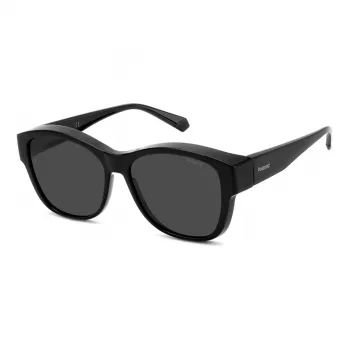 Polaroid PLD9019S08A Occhiali da sole unisex - montatura nera, lenti grigie polarizzate