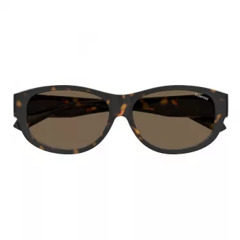 Polaroid PLD9020S086 Occhiali da sole unisex Havana montatura in plastica squadrata lenti polarizzate marroni