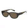Polaroid PLD9020S086 Occhiali da sole unisex Havana montatura in plastica squadrata lenti polarizzate marroni