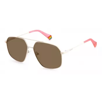 POLAROID Unisex PLD6173S10ASP Occhiali da sole - montatura rettangolare nera, lenti grigie polarizzate, 58 mm