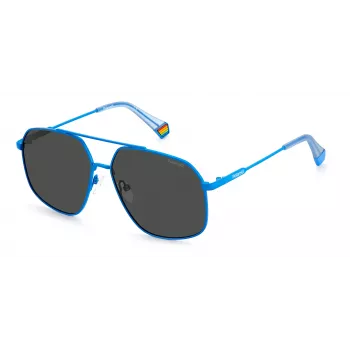 POLAROID occhiali da sole unisex PLD6173SMVUM9 - montatura nera, lenti grigie polarizzate, 58 mm