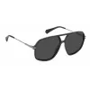 POLAROID Occhiali da sole unisex PLD6182SKB7M9 rettangolari nero/grigio 59 mm