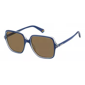 Occhiali da sole donna Polaroid PLD6219SPJP, polarizzati, rettangolari, nero/grigio, 56 mm