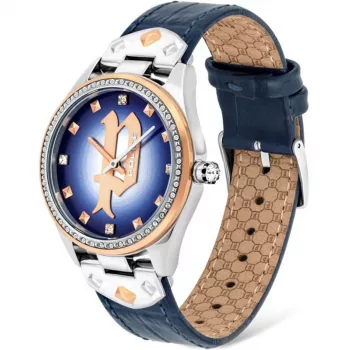 POLICE Masterpiece orologio donna al quarzo PL16029MSTR03 36 mm quadrante blu cinturino in acciaio inox mesh argento