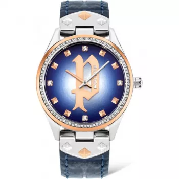 POLICE Masterpiece orologio donna al quarzo PL16029MSTR03 36 mm quadrante blu cinturino in acciaio inox mesh argento