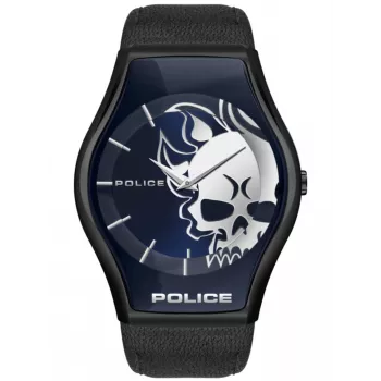 Police Orologio al quarzo uomo PL16114JSU03 45mm quadrante blu cinturino in pelle