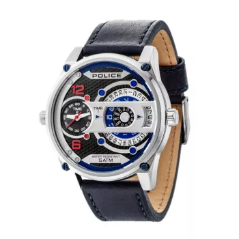 POLICE orologio uomo R1451279001 al quarzo 55mm quadrante nero cinturino in pelle