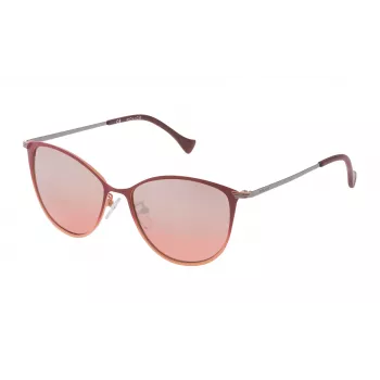 POLICE Occhiali da sole da uomo SPL190548NTX rettangolari - Montatura in acetato nero, Lente in polimero NXT grigia, Protezione UV400