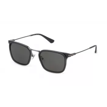 Occhiali da sole uomo POLICE SPLP27 pilot, montatura gunmetal, lenti grigie polarizzate, 54mm SPLP27-54509P