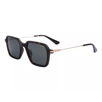 Police Occhiali da sole uomo SPLL10-520700 rettangolari montatura completa nera lenti smoke grey 52/20/145 mm
