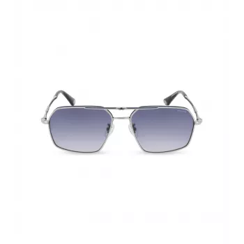 POLICE Occhiali da sole uomo SPLL86M580F94 Dark Havana montatura quadrata in acetato lenti grigie sfumate UV400 58/16/145 mm