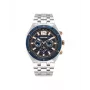 POLICE Orologio da uomo 15995JSTBL61M 46mm Quadrante blu Cinturino in pelle blu