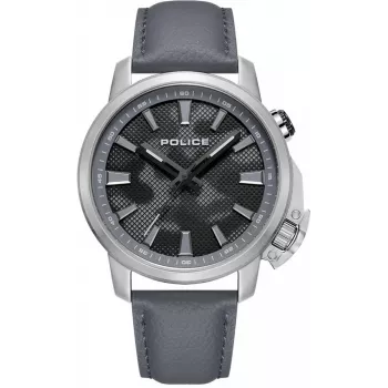 POLICE Orologio uomo PEWJD2202702 44mm quadrante blu cinturino in pelle marrone