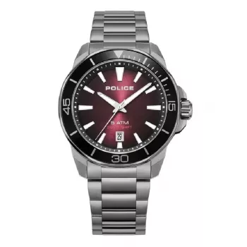 POLICE Orologio uomo PEWJH0021403 43mm al quarzo analogico quadrante blu pelle marrone