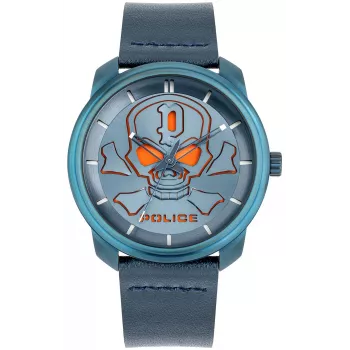 Orologio da uomo POLICE PL15714JSBL03 Raho quadrante blu cinturino in pelle 44 mm