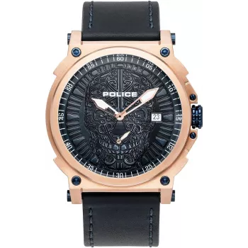 POLICE Orologio uomo PL15728JSR.03 Raho Quadrante blu Cinturino in pelle 53mm