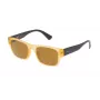 Police SPL15051760G Occhiali da sole Uomo Rettangolari - Montatura in Acetato Nera, Lenti Grigie, 51 mm