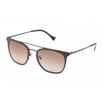 POLICE SPL152-53GGNY Occhiali da sole da donna rettangolari - Montatura in acetato havana con lenti grigie sfumate